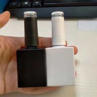 Botella de vidrio vacía rectangular para esmalte de uñas, transparente/negra, para rellenar esmalte de uñas/pegamento/aceites, tapa de rosca resistente a la luz, 10/15ML, 100 unidades