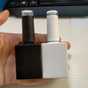 Botella de vidrio vacía de 10/12/15 ml para gel de uñas, negro/blanco mate, para rellenar esmalte de uñas/pegamento/sellador/aceites básicos, resistente a la luz, buen almacenamiento - Product Image 1