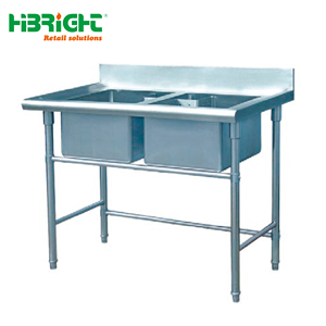 Évier de comptoir en acier inoxydable robuste Surface rugueuse au sablage résistante à la corrosion 300 Kg/m Cuisines commerciales de charge - Product Image 2