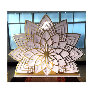 3D नक्काशी लक्जरी गोल्डन एक्रिलिक पृष्ठभूमि शादी मंच सजावट शाही पृष्ठभूमि - Product Image 6