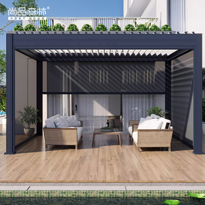 Pavillon de luxe bioclimatique jardin persienne <span class=keywords><strong>toit</strong></span> extérieur résistant aux intempéries en aluminium télescopique arc électrique porte <span class=keywords><strong>tonnelle</strong></span> - Product Image 4