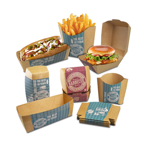 Boîte en papier d'emballage pour hamburger, hot-dog, frites, déjeuner à emporter, en carton ondulé miniature jetable avec logo personnalisé imprimé - Product Image 3