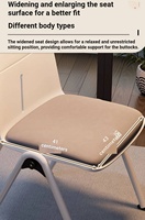 Chaise de formation, de bureau, d'école, de conférence et pour lieux événementiels, en plastique empilable, respirante, avec dossier rembourré en tissu, finition poudrée