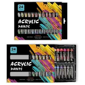 Acrylique 12ml एक्रिलिक रंग पेंट सेट 24 रंग acryl रंग ट्यूब त्वरित सुखाने के लिए एक्रिलिक पेंट कैनवास कपड़े