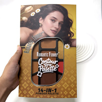 Palette de poudre pressée contour, highlighter et blush 14-en-1, nouvelle conception, marque privée, couvrance totale, longue tenue