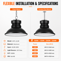 Luminaire LED UFO nid d'abeille à faible éblouissement et haute luminosité pour salle de sport, avec driver à courant constant, idéal pour les terrains de pickleball