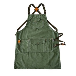 Tablier de travail en toile à la mode anti-encrassement et couverture résistante à l'usure, logo personnalisé de vêtements de travail de barbier de <span class=keywords><strong>café</strong></span> de jardinage - Product Image 1