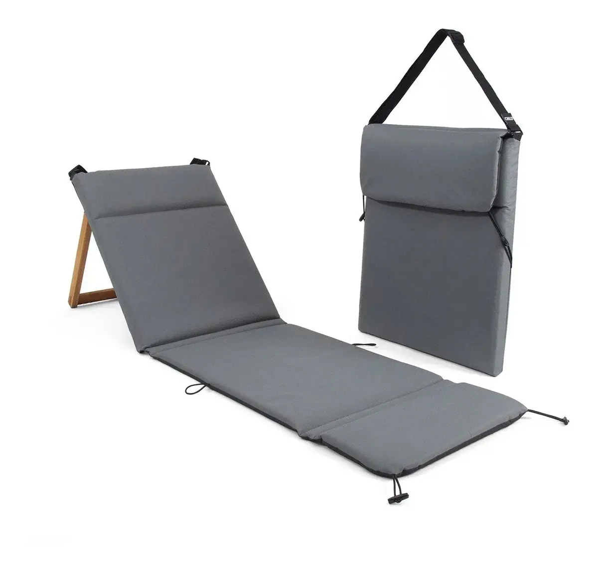 كرسي خشبي للشاطئ قابل للتعديل منخفض الوزن حصيرة من الفوم تصميم جديد كرسي استرخاء محمول للشاطئ قابل للطي في الهواء الطلق