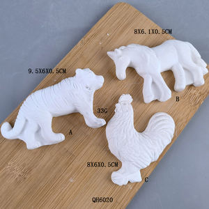 Adornos de Cerámica Esmaltada en Forma de Estrella de Nieve con Animales Blancos, Base Plana para Manualidades, Dolomita para Decoración de Fiestas Navideñas - Product Image 6