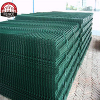 Clôture en treillis métallique 3D incurvée, soudée, en acier revêtu de PVC, écologique, de couleur verte, pour bord de route, 8 pieds, résistante à la pourriture, industrielle, moderne, en promotion
