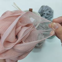 Éponge de bain en forme de rose confortable à vendre, éponge de bain en maille colorée, éponge de bain en loofah, éponge de douche