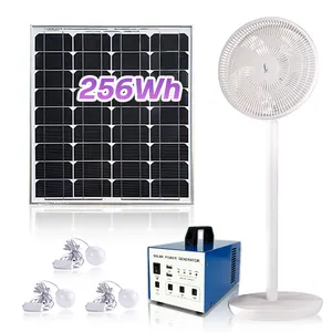 Residence smart home backup energy system storage kit 256wh solar generator with dc fan and lights for outdoor camping