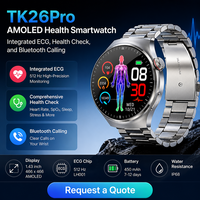 Reloj Inteligente con Llamadas Bluetooth y Batería de Larga Duración, Pantalla AMOLED de 1.43 Pulgadas, Reloj de Salud de Acero Inoxidable, Monitor de Frecuencia Cardíaca, SpO2, Monitor de Sueño, para Negocios