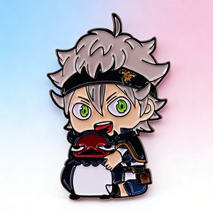 Broche en émail Anime <span class=keywords><strong>Black</strong></span> <span class=keywords><strong>Clover</strong></span>, adorable démon Asta Chibi, badge de revers en métal, objet de collection pour la décoration de sacs à dos et de vêtements - Product Image 1