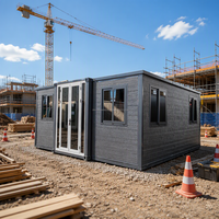 Maison de bureau modulaire prête à l'emploi à prix compétitif, conteneur de 20 pieds ou 40 pieds, extensible, préfabriqué, avec salle de bain et cuisine