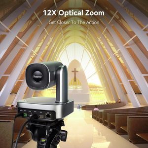 Caméra PTZ Tenveo NDI et contrôleur 2 pièces VL12U, caméra de conférence PTZ 4K avec zoom 12X, suivi automatique IA + contrôleur joystick KB300PRO - Product Image 4