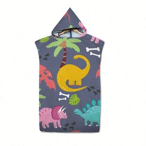 Custom Logo Quick Dry <b>Microfiber</b> Kids Hooded Wearable <b>Beach</b> Poncho <b>Towel</b> for Outdoor Summer Promotions - Product Image 4