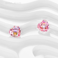 GIGAJEWE Moissanite en forme de cœur taille pixel 3,5 carats rose Sakura, qualité VVS, pierre précieuse en vrac, taille à la main, excellente qualité