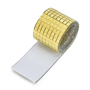 Auto-adhésif acrylique artisanat <span class=keywords><strong>Mini</strong></span> miroirs carreaux de mosaïque <span class=keywords><strong>Stickers</strong></span> <span class=keywords><strong>muraux</strong></span> salle de bain décor à la maison boule Disco bricolage verre miroir autocollants - Product Image 4