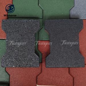 Karet Premium batu bata interlock untuk kuda stabil lantai kios lorong Gang tahan lama peredam kejut karet Eco - Product Image 3