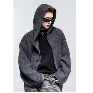 Cardigan en tricot à capuche simple et polyvalent, style décontracté automne-hiver, ample, <span class=keywords><strong>chaud</strong></span> et épais - Product Image 2