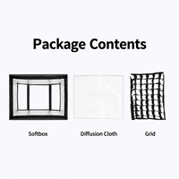 Panneau lumineux LED avec grille Softbox pour la photographie, l'enregistrement vidéo, le studio, les portraits, la diffusion en direct, les créateurs de contenu