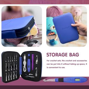 Gancho <span class=keywords><strong>de</strong></span> ganchillo ergonómico <span class=keywords><strong>de</strong></span> 18 tamaños diferentes <span class=keywords><strong>LED</strong></span> Stitch Row Counter Light Aguja <span class=keywords><strong>de</strong></span> ganchillo intercambiable 2 niveles para objetivo corporal - Product Image 4