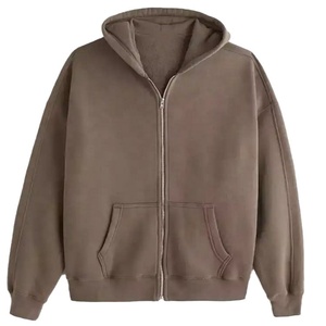 Factory Custom Men's <b>Jackets</b> Long Hoodie High Quality Cotton Fleece <b>Jacket</b> Full <b>Zipper</b> Blank Plain Hoody <b>Jacket</b> for Men - Product Image 6