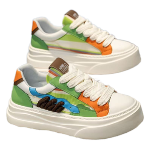 Nouvelles chaussures de sport pour hommes, style color block mignon, tendance, antidérapantes, avec doublure en mesh, chaussures décontractées pour la marche, design tendance. - Product Image 4