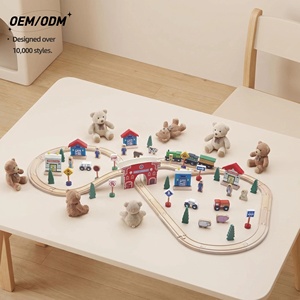 <span class=keywords><strong>Train</strong></span> en bois Montessori, thème général, écologique, jouet interactif pour enfants, véhicule de jeu, blocs de construction |   OEM ODM Vente en gros - Product Image 1