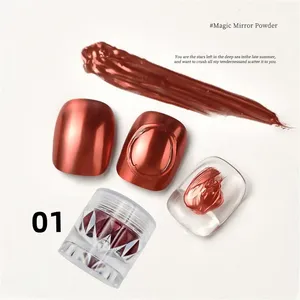 1/8pcs High Diamond Bottle <b>Magic</b> Mirror Powder Silver Rose Gold Bright Friction Coating Nail Powder Nail Art Creation K2Y - Product Image 3