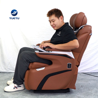 Siège de capitaine de luxe personnalisé marron avec inclinaison électrique et repose-jambes en cuir, chaise VIP pour amélioration de véhicules RV, Van, MPV