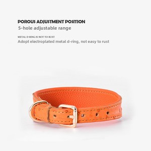 Collar de Cuero Genuino para Perro con Logotipo Personalizado, Collar Ancho de Protección para el Cuello, Juego de Correa para Perros Grandes, Golden Retriever, <span class=keywords><strong>Pitbull</strong></span> - Product Image 3