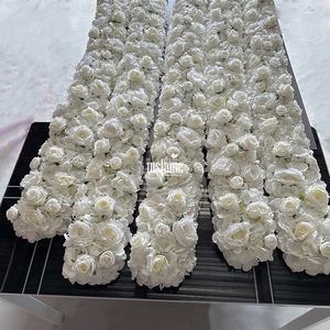 Chemin de table en fleurs artificielles MSFAME, couleur blanche, toiles de fond pour la <span class=keywords><strong>photographie</strong></span>, chemins de table pour les événements d'anniversaire, décoration - Product Image 5