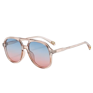 Lunettes de soleil polarisées rétro surdimensionnées à double pont avec verres TAC dégradés pour hommes et femmes, style pilote, monture PC - Product Image 1
