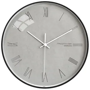 EMITDOOG Gray Wooden Glass Clock Home Decoration Modern Watch DIY Simply Wall Art Unique Clock With Aluminium Hands