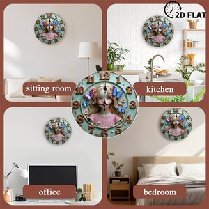 Round Wooden Wall <b>Clock</b> 25x25Cm Natural Beech Wood Silent Home Living Room <b>Bedroom</b> Hanging <b>Clock</b> - Product Image 3