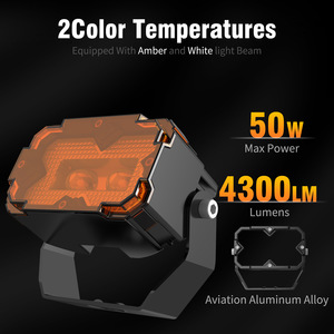 새로운 자동차 LED 외부 헤드라이트 초강력 60W 6000LM 스팟 라이트 루프 보조등 안개등 오프로드 12V 범용 - Product Image 3