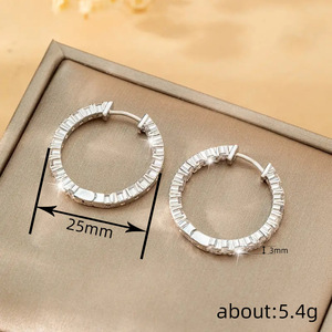 Orecchini scintillanti intarsiati per donna, eleganti gioielli per abiti da festa, gioielli alla moda per le orecchie - Product Image 5