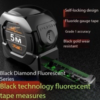Kit de ruban à mesurer en acier inoxydable haute précision, luminescent dans l'obscurité, avec coque en plastique personnalisable pour travaux nocturnes