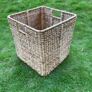Handmade Water Hyacinth Basket 14 Inch Woven Storage Bin for Laundry Toys and <b>Blankets</b> Eco Friendly Natural Fiber Home Organizer - Product Image 1