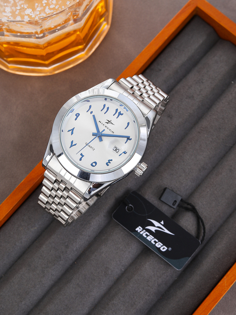 New Casual for Quartz Watch with Luminous Pointers Stainless Steel Band Fashion Business Men Daily Reward