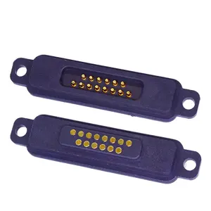 14pin PCB magnete molla 2A corrente in ottone ad angolo retto pogo connettori magnetici