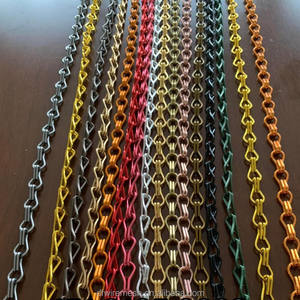 Cortina Decorativa de Malla Metálica con Eslabones de Cadena de Doble Gancho, Cortina de Cadena Dorada Anodizada para Decoración de Interiores Modernos - Product Image 5