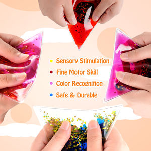 6 pezzi di movimento liquido sensoriale giocattolo multicolore Gel liquido labirinto forma trasparente giocattoli per autistici - Product Image 4