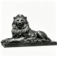 Sculpture de lion en bronze, statue allongée, base réaliste, figurine animale polie, taille et couleur personnalisées, décoration extérieure, maison, bureau