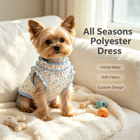Robe en polyester mignonne pour chiot, chien, chat, vêtements pour animaux de compagnie, vente en gros, motif floral, adorable, XS-XXL, bon prix, douce, respirante, printemps