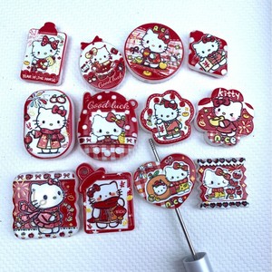 ลูกปัดอะคริลิคพิมพ์ลายการ์ตูนแมวสองด้านแบบเจาะรู สำหรับตกแต่งกระเป๋า สายคล้อง จี้ห้อย สไตล์ใหม่ - Product Image 1