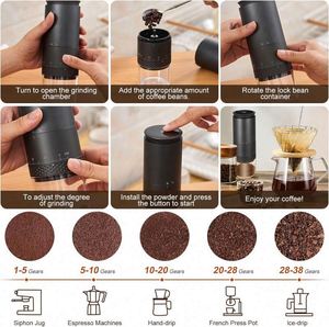 Molinillo de Café Automático Mini con 38 Niveles de Ajuste, Molinillo de Granos de Café Digital Inteligente para Viajes - Product Image 3
