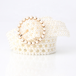 Vente en gros, nouvelle tendance, <span class=keywords><strong>ceinture</strong></span> tressée avec perles pour femmes, <span class=keywords><strong>ceinture</strong></span> à boucle en alliage - Product Image 2